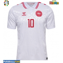 Dänemark Christian Eriksen #10 Auswärtstrikot EM 2024 Kurzarm